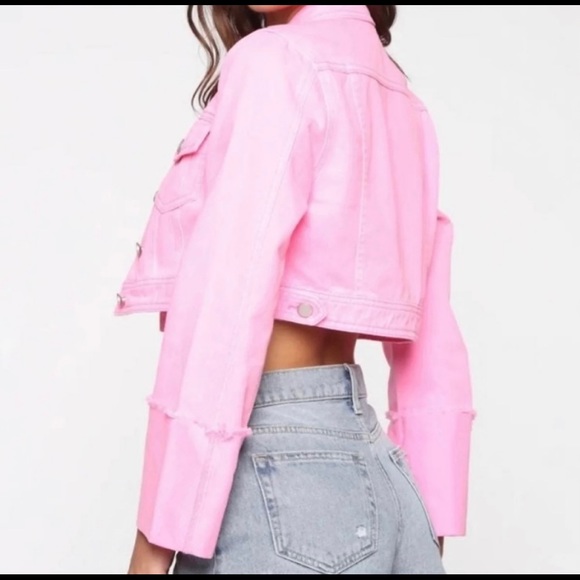 Pink Cropped Denim Jacket - Picture 5 of 5